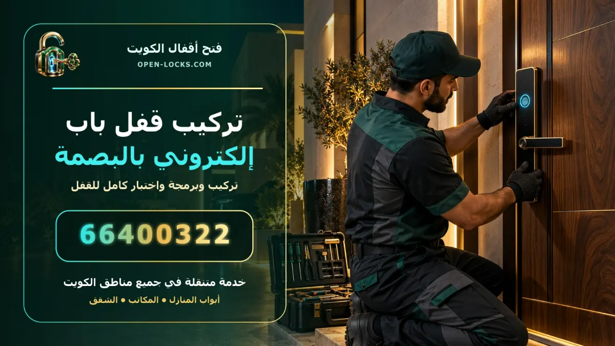 تركيب قفل باب الكتروني بصمة الكويت 66400322 - أوبن لوكس